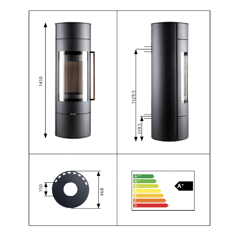 Kaminofen Novaline Aria 6 kW – drehbar mit Speicheroption