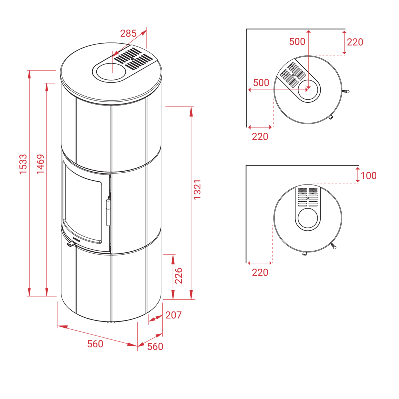 Lotus Kaminofen Maestro 152 Indian Night – 6 kW Speicherofen