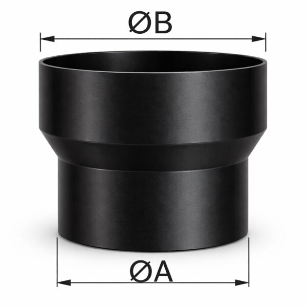 Rauchrohr Ofenrohr Erweiterung Senotherm konisch schwarz