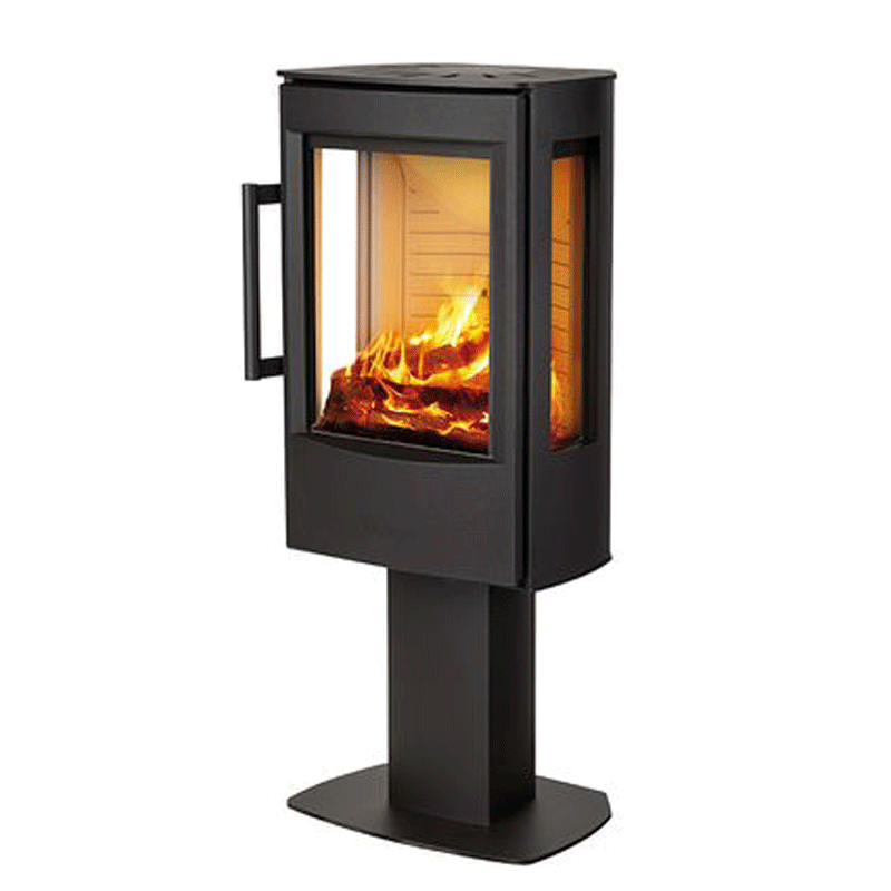 Kaminofen WIKING Miro 1+ mit 3-seitiger Verglasung – 4,9 kW, in Schwarz oder Grau