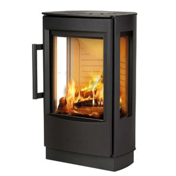 Kaminofen WIKING Miro 1+ mit 3-seitiger Verglasung – 4,9 kW, in Schwarz oder Grau