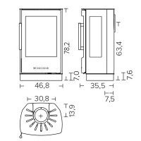 Kaminofen Wiking Miro1 - 4,9 kW mit Sockel &...