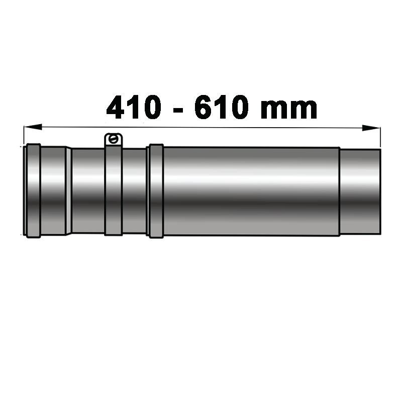 Pelletrohr Rauchrohr Teleskoprohr 330 mm Justierelement schwarz