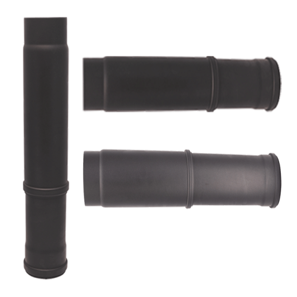 Pelletrohr Rauchrohr Teleskoprohr 330 mm Justierelement schwarz / gussgrau