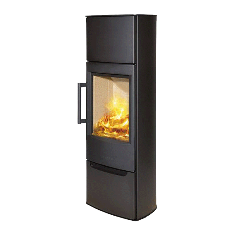 Kaminofen WIKING Miro 6+ Naturstein/Stahlstein mit Holzfach oder Holzfachtür | 4,9 kW