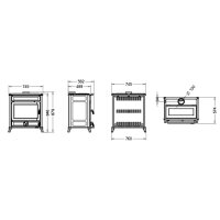 Kaminofen Thermorossi Agora - 12,3 kW Gusseisen Schwarz