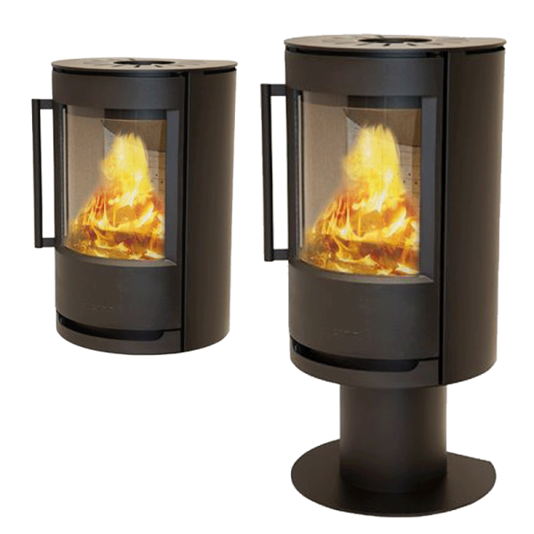 Kaminofen Wiking Luma 2 – 7 kW, wandhängend oder auf Säule, Schwarz oder Grau