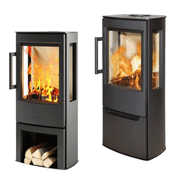 Kaminofen Wiking Miro3 mit Seitenscheiben – in Grau oder Schwarz