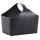 TermaTech Holzkorb Leder Schwarz mit Schnalle – H 240 mm, L 230 mm, B 380 mm