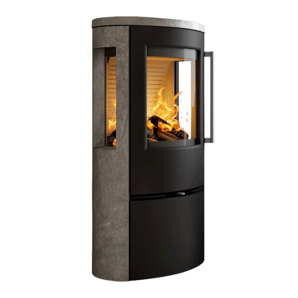 Kaminofen TermaTech TT23RGS Stahl schwarz Speckstein 5,6 kW