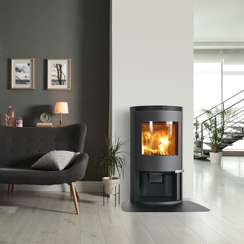 Kaminofen ILD 8 Eco 5,3 kW Stahl schwarz mit Seitenscheiben