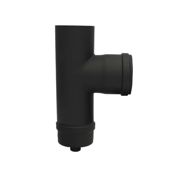 Pelletrohr Rauchrohr T- Stück 90° Senotherm schwarz