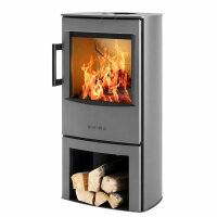 Kaminofen WIKING Mini 4 &ndash; Holzfacht&uuml;r oder offenes Holzfach | 4,5 kW | Schwarz oder Grau