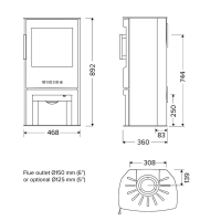 Kaminofen WIKING Mini 4 &ndash; Holzfacht&uuml;r oder offenes Holzfach | 4,5 kW | Schwarz oder Grau