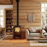 Kaminofen Wiking Mini 4 mit Holzfach 4,5 kW – in Schwarz oder Grau