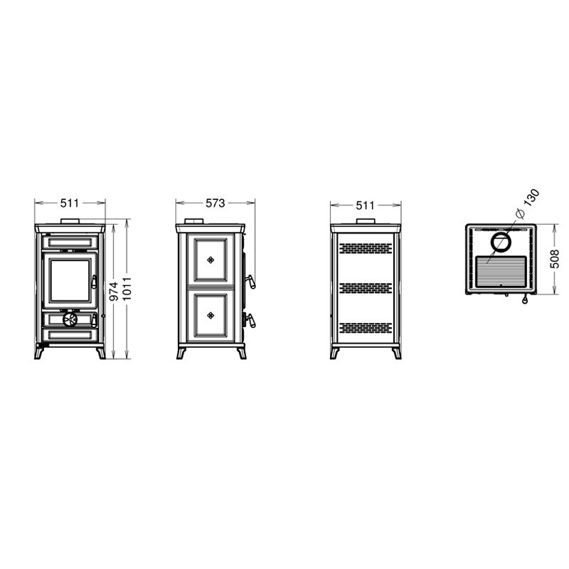 Kaminofen Thermorossi Ilaria EVO5 mit 10,3 kW – in verschiedenen Ausführungen
