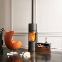 Kaminofen Austroflamm Lux 7 kW Stahl mit Holzapplikationen