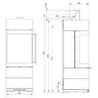Kaminofen Austroflamm Lux 7 kW Stahl mit Holzapplikationen