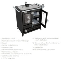 Thermorossi Klarissa Evo K&uuml;chenofen mit Doppel-Backfach &amp; Gusskochplatte 8,2 kW