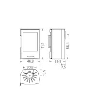 Kaminofen Wiking Miro 2 mit Sockel – 4,9 kW in Schwarz oder Grau