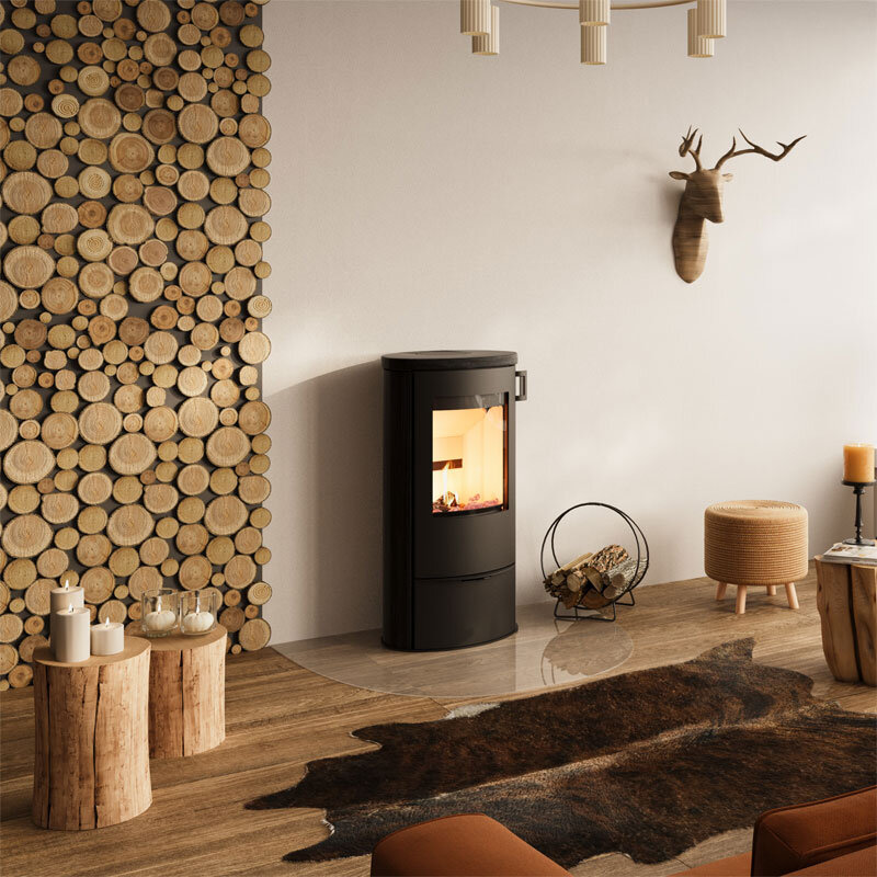 Kaminofen Lotus Liva 5 Stahl 5 kW 3 Griffvarianten wählbar