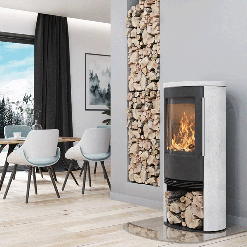 TermaTech TT21RS-WH Kaminofen Sandstein cremeweiß (Porto White) 5 kW