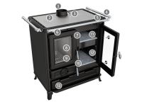 Thermorossi Klaretta Evo Küchenofen - 8,2 kW Stahl Anthrazitgrau