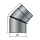 Rauchrohr Ofenrohr Bogen verstellbar 0°-45° Senotherm schwarz
