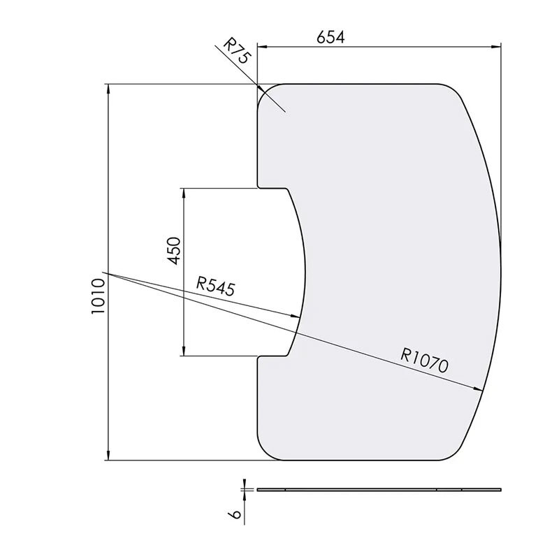 TermaTech Glasvorlegeplatte für Kaminofen TT80 Serie EU