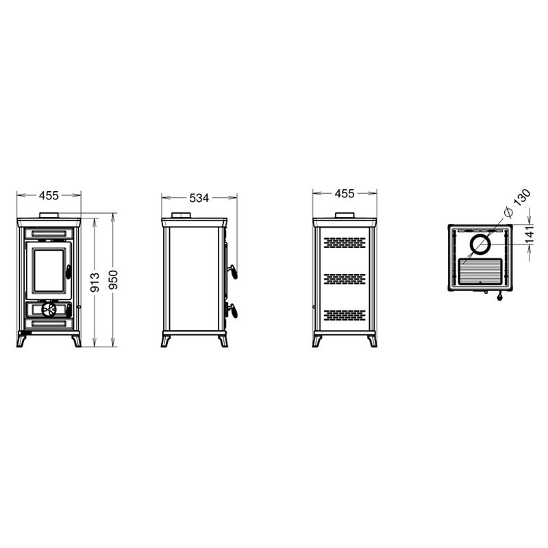 Kaminofen Thermorossi Sofia EVO 5 mit 7,3 kW – verschiedene Ausführungen