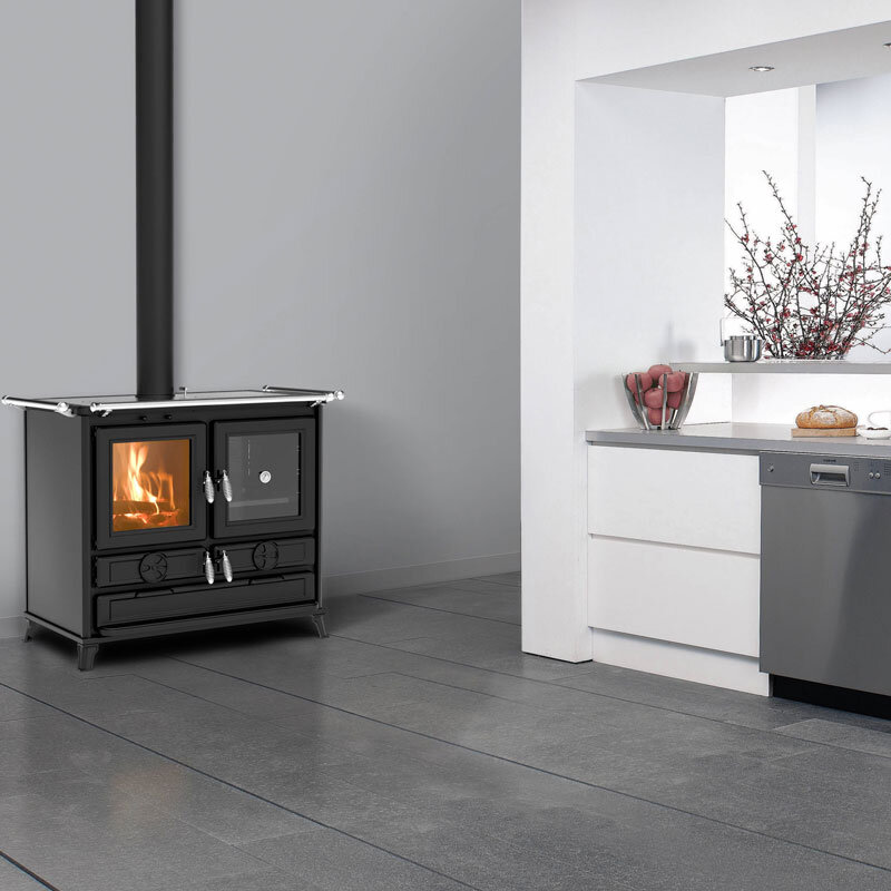 Thermorossi Klara Evo Küchenofen mit Backfach matt schwarz 12,1 kW