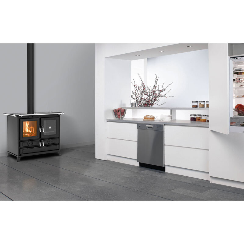 Thermorossi Klara Evo Küchenofen mit Backfach matt schwarz 12,1 kW