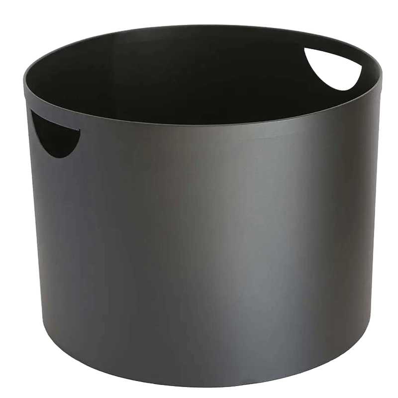 TermaTech Holzeimer Stahl Schwarz – H 290 mm, Ø 400 mm
