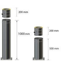 Doppelwanige Edelstahlschornstein Standfuß...