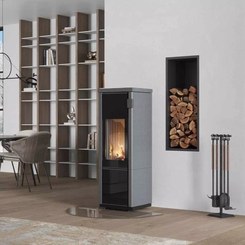 Kaminofen Cera Monte Mini eckig 5 kW in 3 Betonverkleidungen erhältlich
