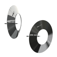 Doppelwandige Edelstahlschornstein Wandblende / Wandrosette Edelstahl DW Ø 80 mm - 300 mm