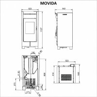 Thermorossi Movida Pelletofen 9,5 kW kanalisierbar