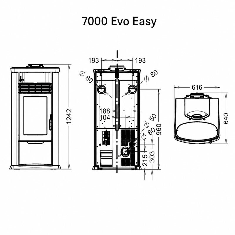 Thermorossi 7000 Evo Easy Pelletofen 12,7 kW kanalisierbar