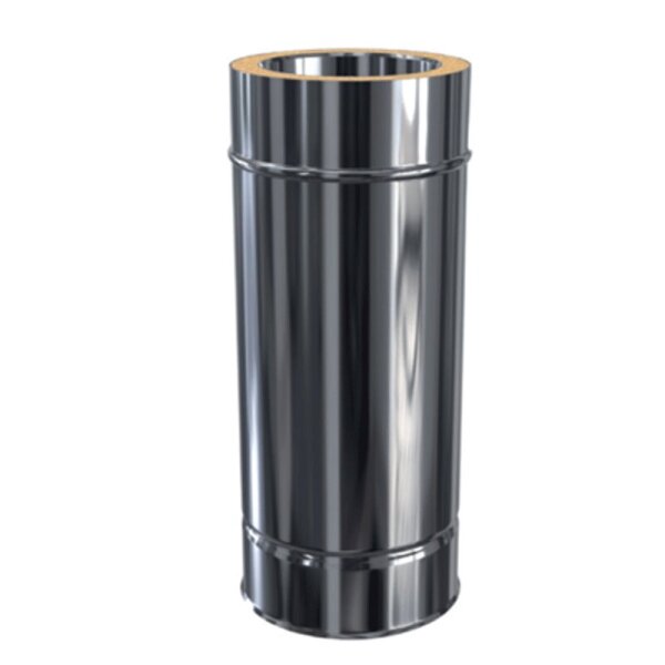 Doppelwandige Edelstahlschornstein Längenelement DW 180 mm 500 mm Standard 0,5 mm