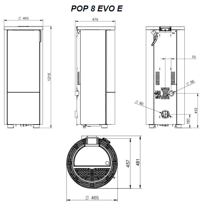 Thermorossi Pop 8 Evo E Pelletofen 8,4 kW schwarz oder weiß