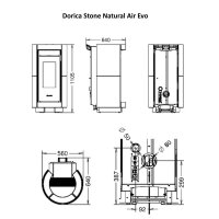 Thermorossi Dorica Stone Natural Air Evo Pelletofen 11,3 kW Speckstein