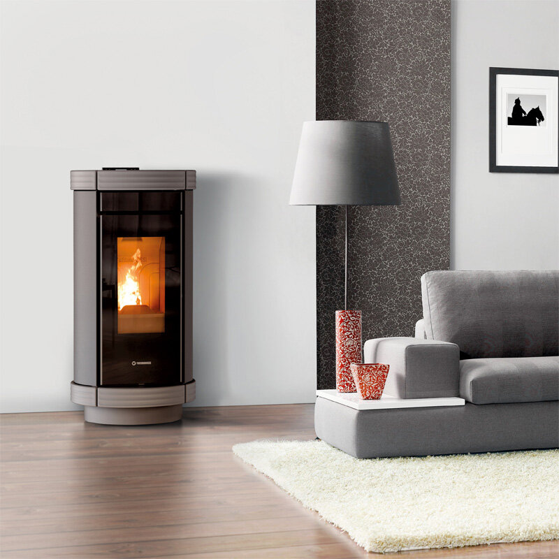 Kaminofen Thermorossi Dorica Evo Wood Metalcolor grau optional kanalisierbar