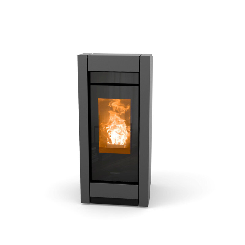 Kaminofen Thermorossi Essenza Evo Wood Metalcolor grau optional kanalisierbar