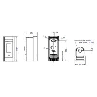 Kaminofen Thermorossi Essenza Evo Wood Metalcolor grau optional kanalisierbar