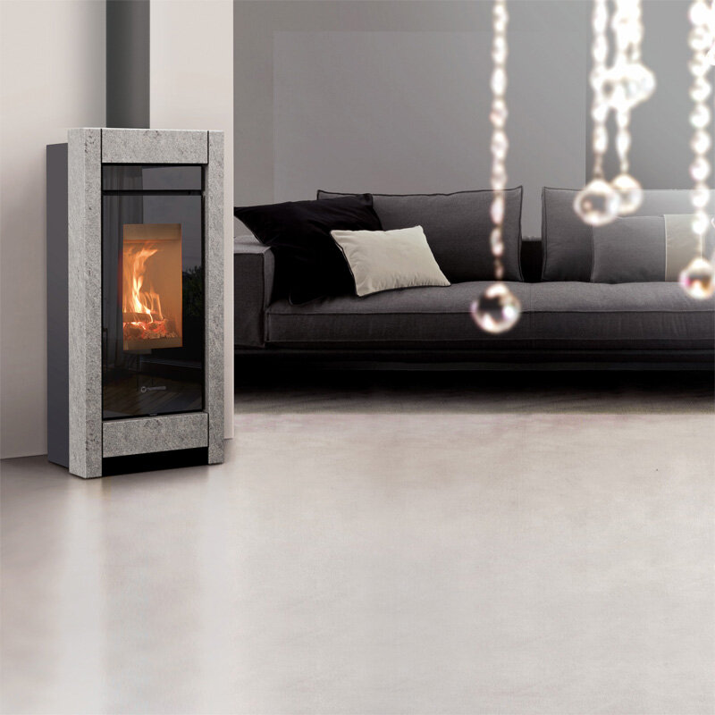 Kaminofen Thermorossi Essenza Evo Wood Stone optional kanalisierbar