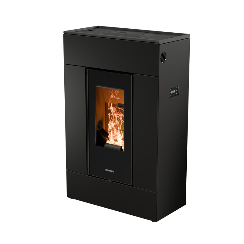 Pelletofen Thermorossi SlimQuadro Lumia Metalcolor schwarz 10,2 kW