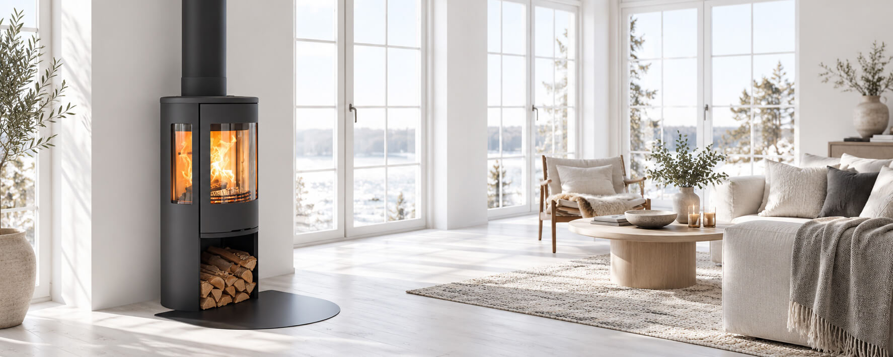 Contura Kaminofen im hellen Wohnraum